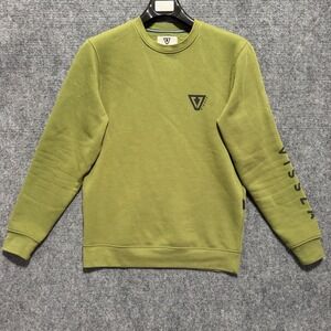 VISSLA Mens Crewneck Sweatshirt Small Olive Green Long Sleeve Pullover
